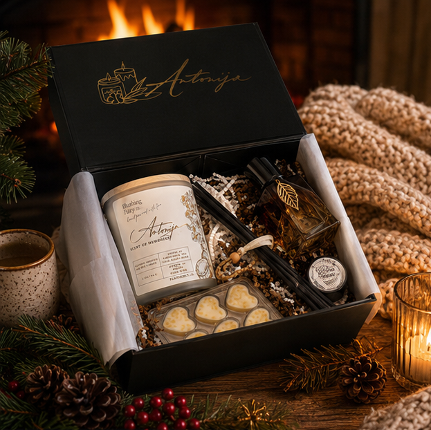 GIFT SET: Custom, Handmade, Scented Candle, Diffuser & Wax Melts