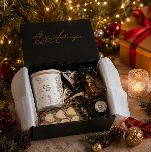 GIFT SET: Custom, Handmade, Scented Candle, Diffuser & Wax Melts