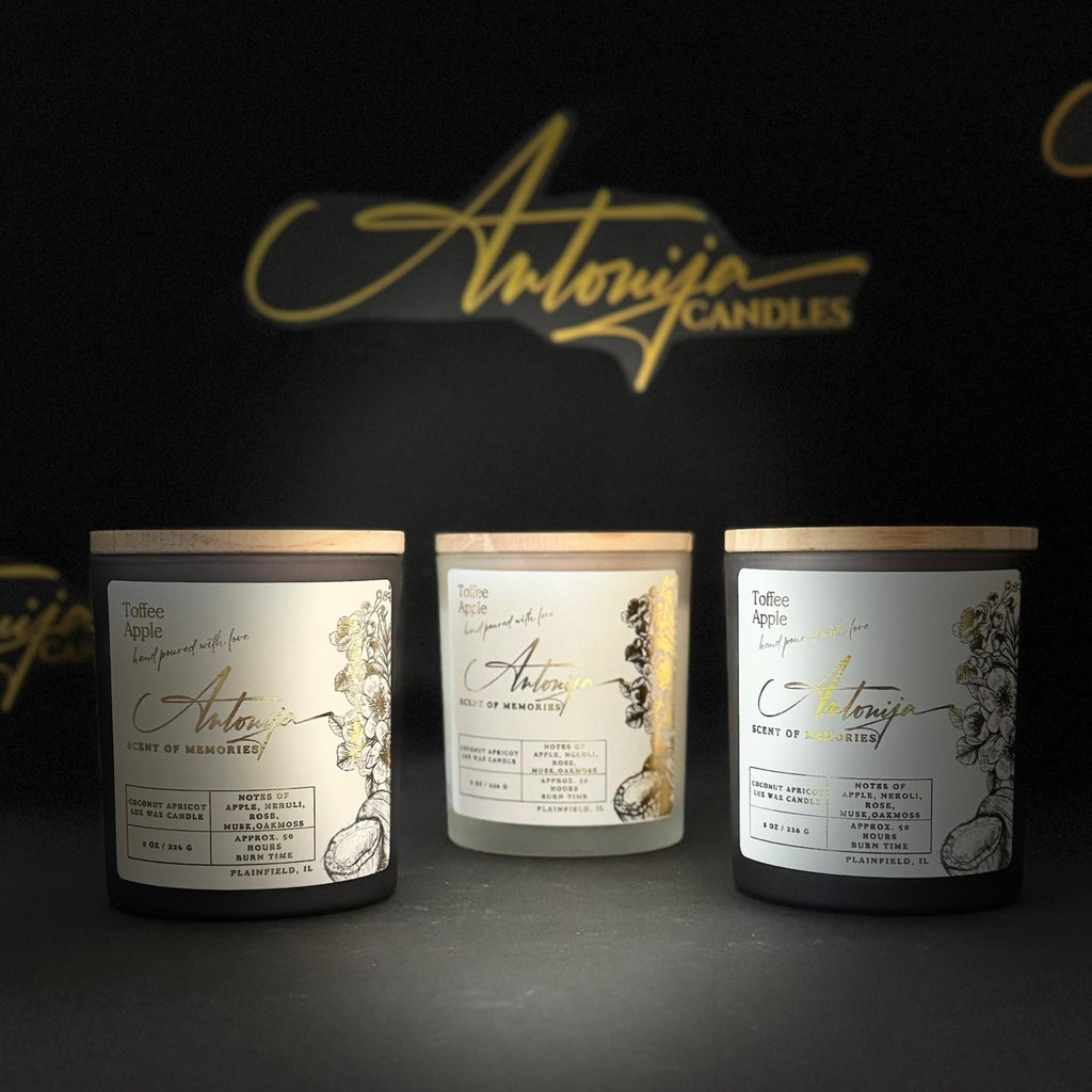 Свеќа со јаболко и карамела