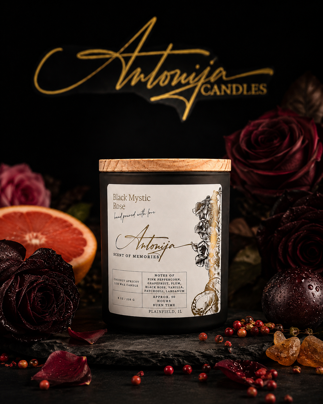 BLACK MYSTIC ROSE Candle