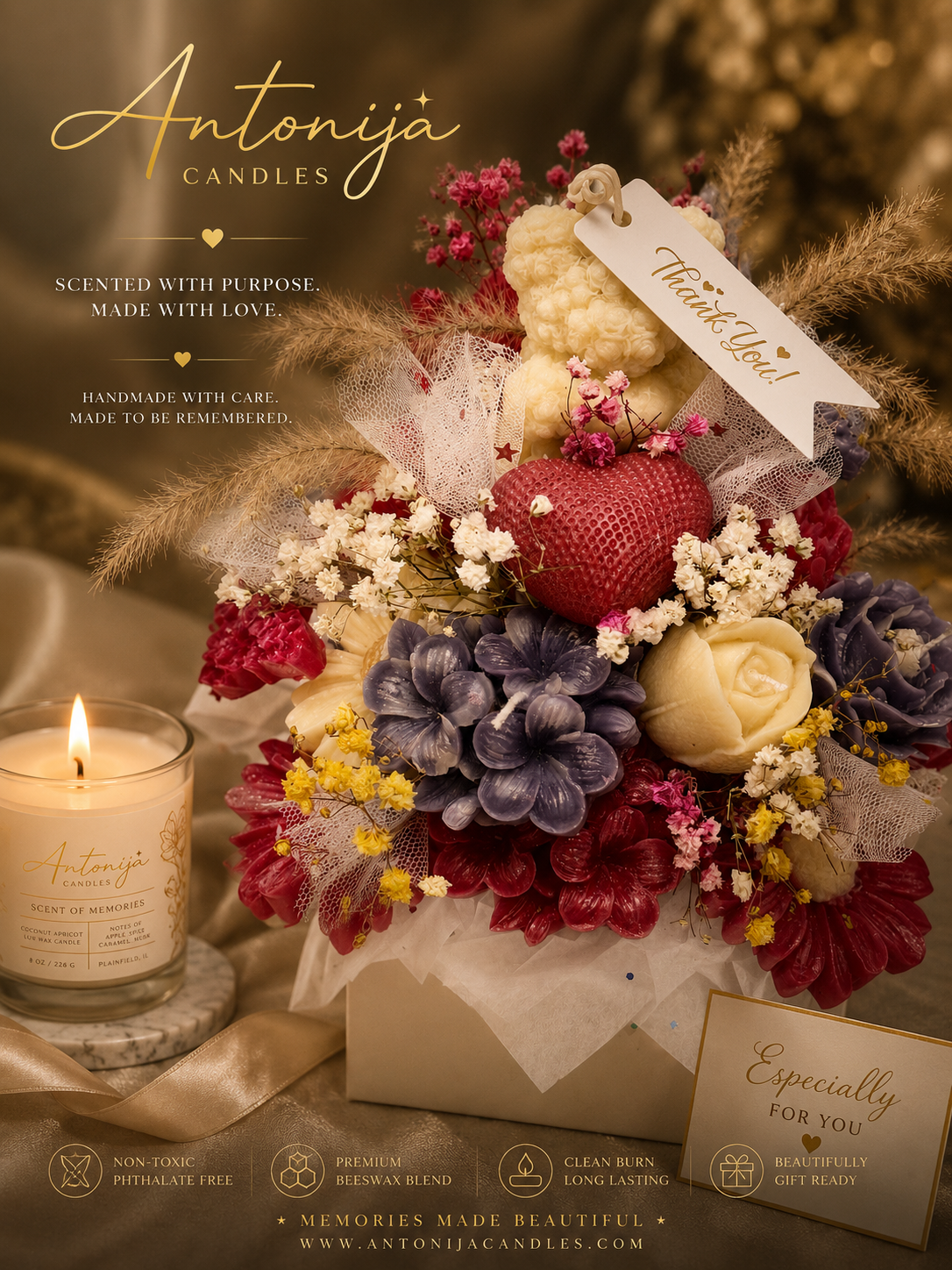 BEESWAX CANDLE BOUQUET
