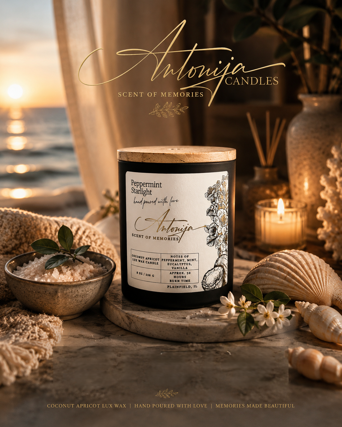 Bougie ÉTOILES À LA MENTHE POIVRÉE