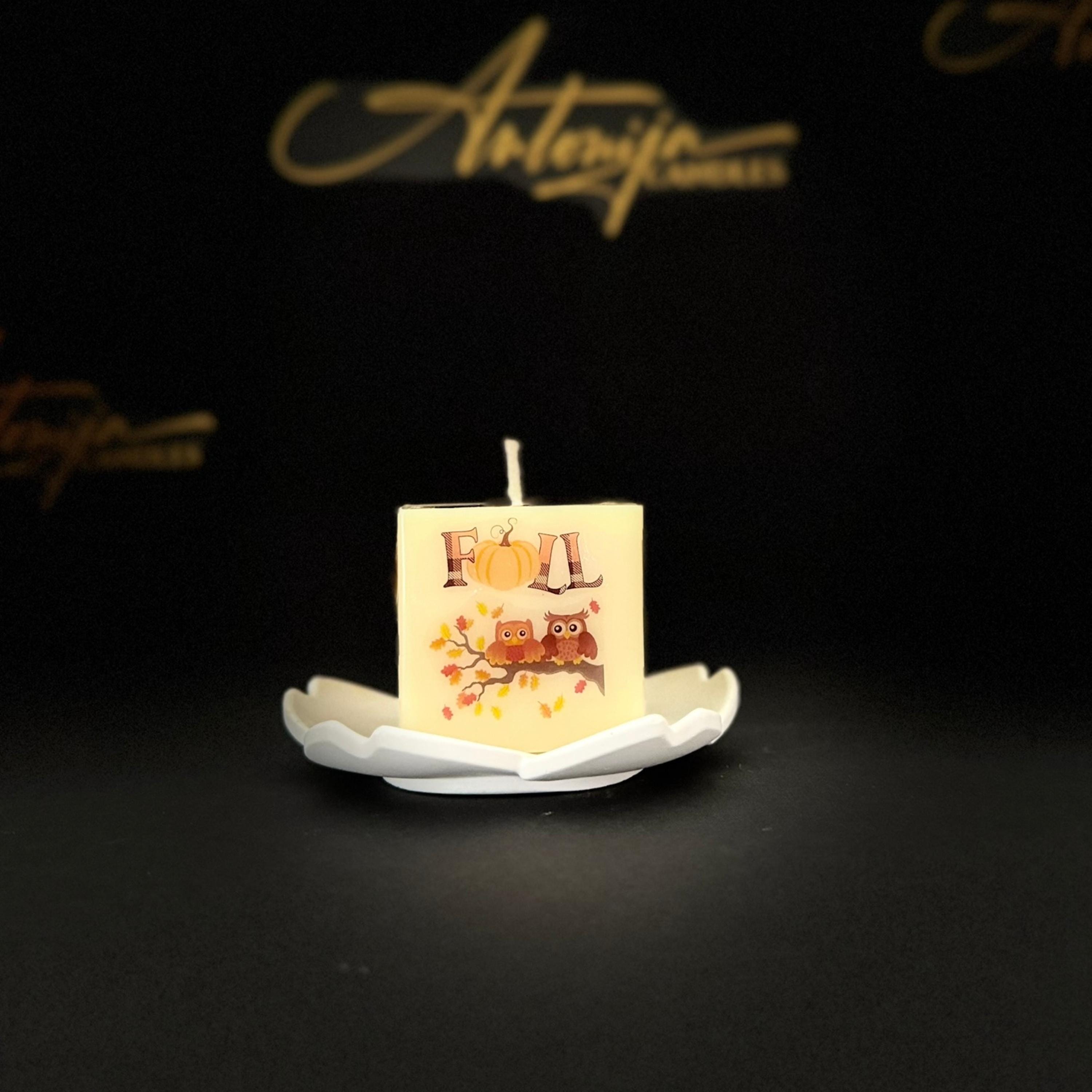 Beeswax Fruit Shaped Candles, Geometrical Scented Candle Shapes, Handmade Relaxation Gift Set, Pear, Cherries, Apple, Pumpkin, Sphere, Cube