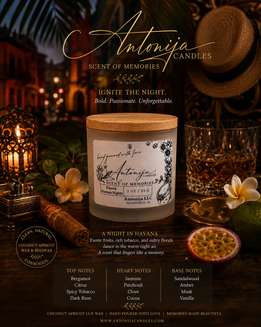 FIERCE HAVANA NIGHTS - Petite Candle - 3oz