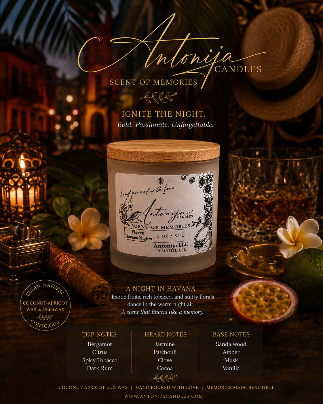 FIERCE HAVANA NIGHTS - Petite Candle - 3oz