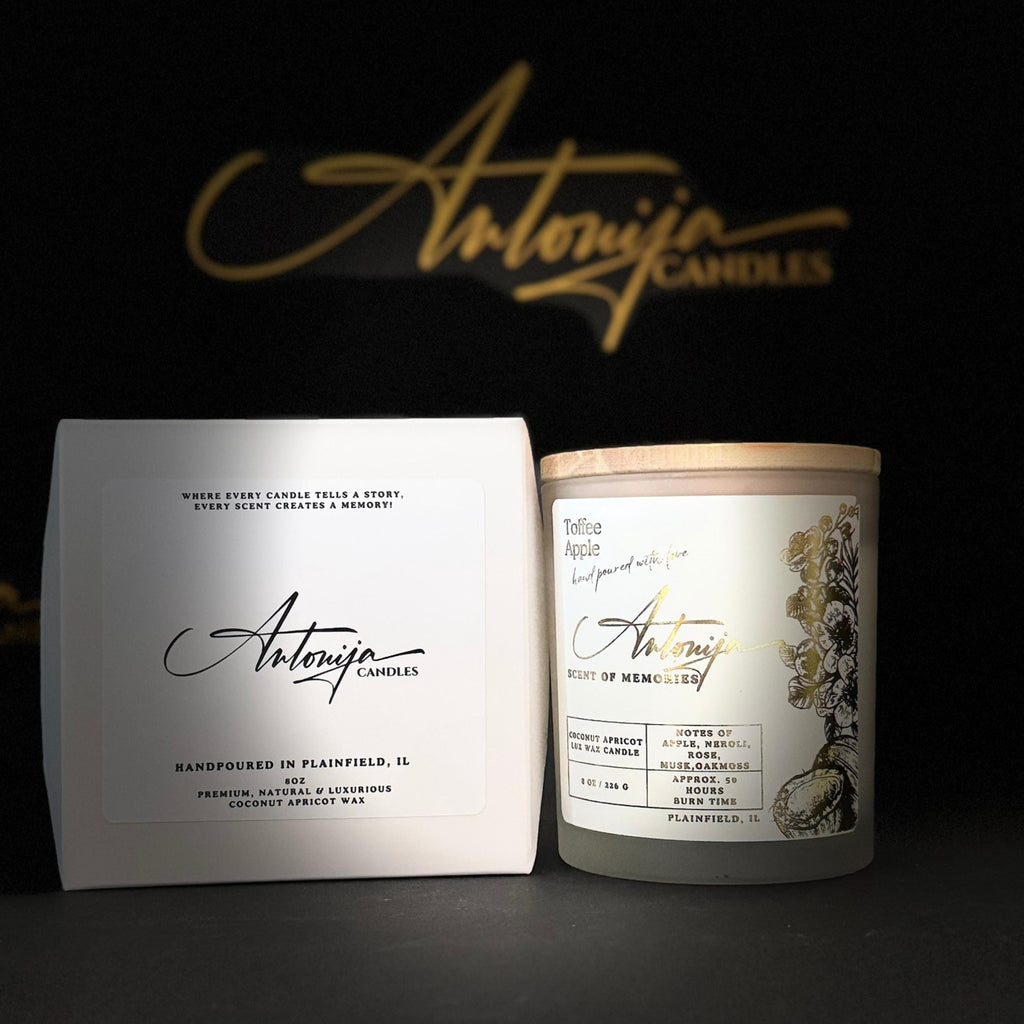 Свеќа со јаболко и карамела