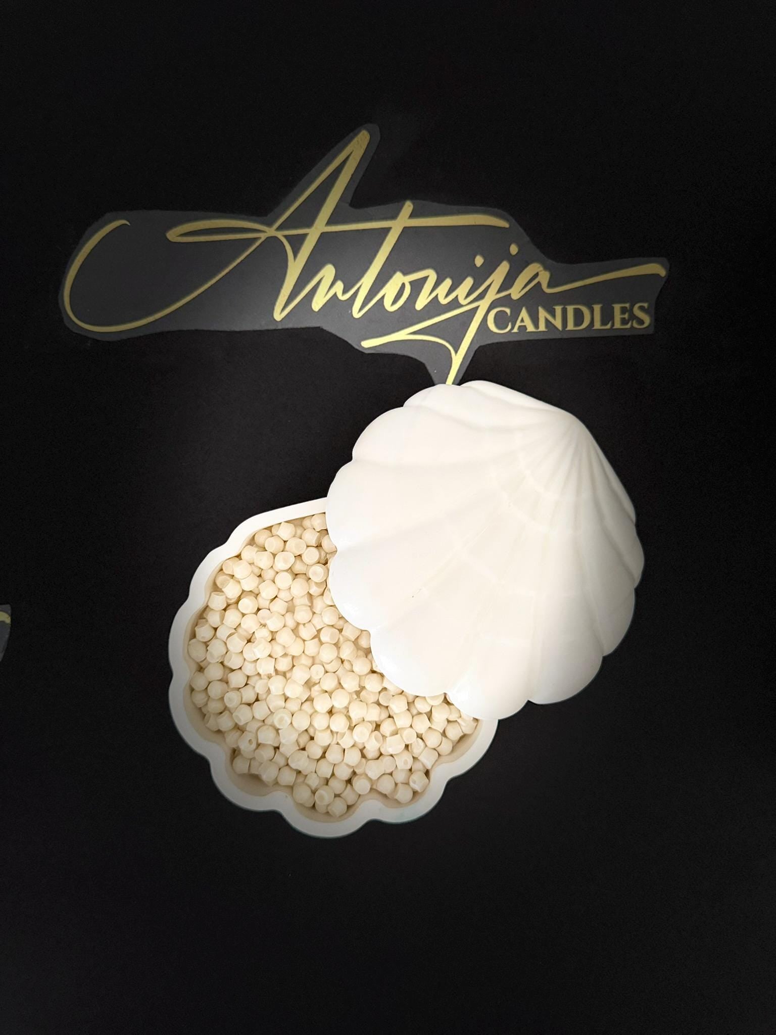 PEARLS - Shaped Beeswax Melts in a Seashell Resin Storage Box