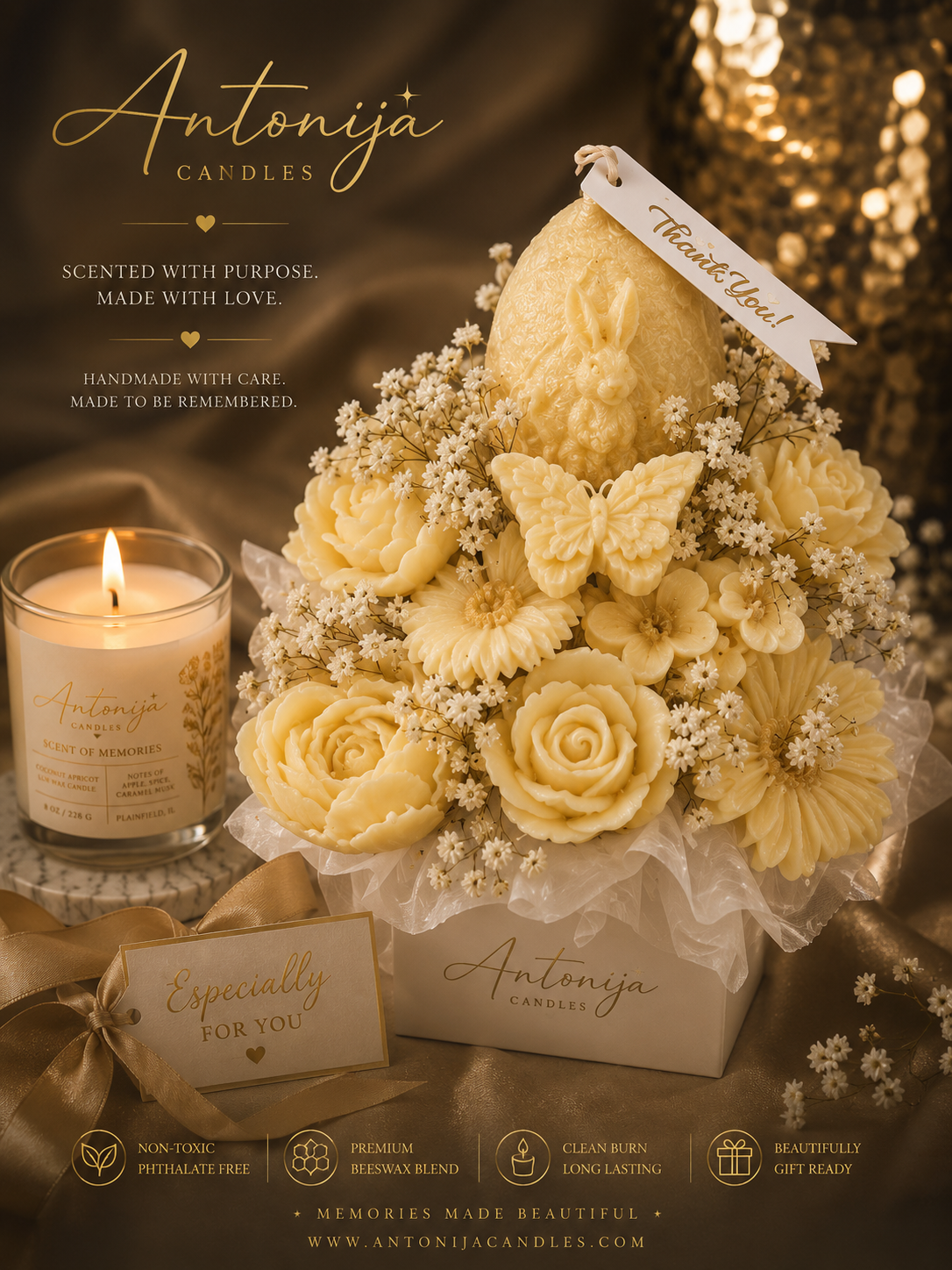 BEESWAX CANDLE BOUQUET