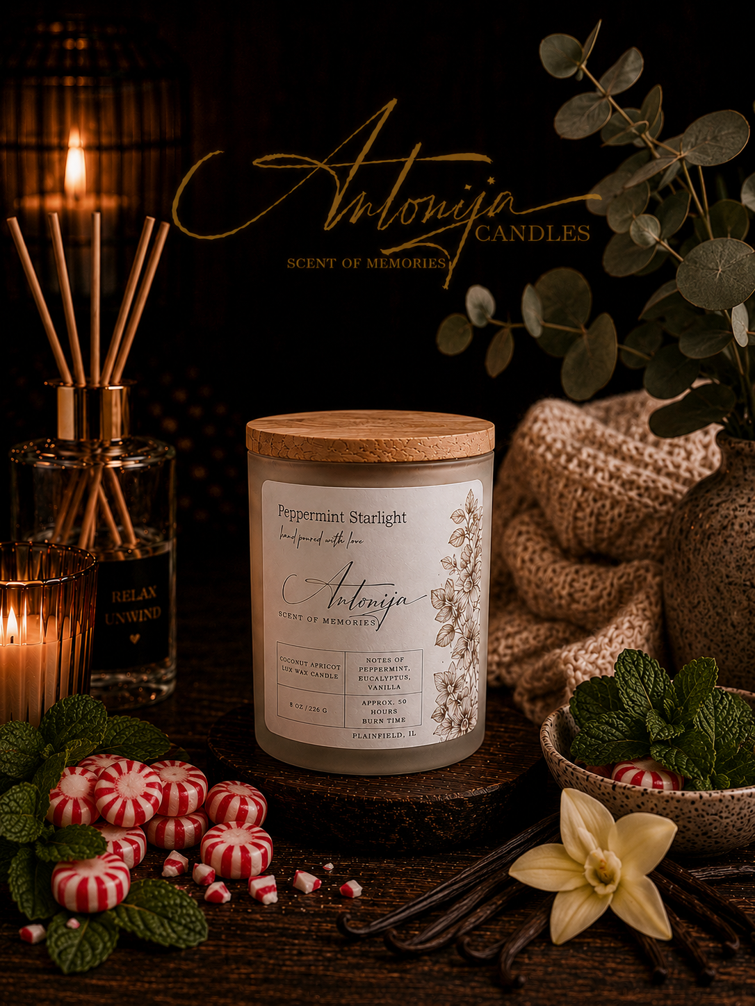 Bougie ÉTOILES À LA MENTHE POIVRÉE
