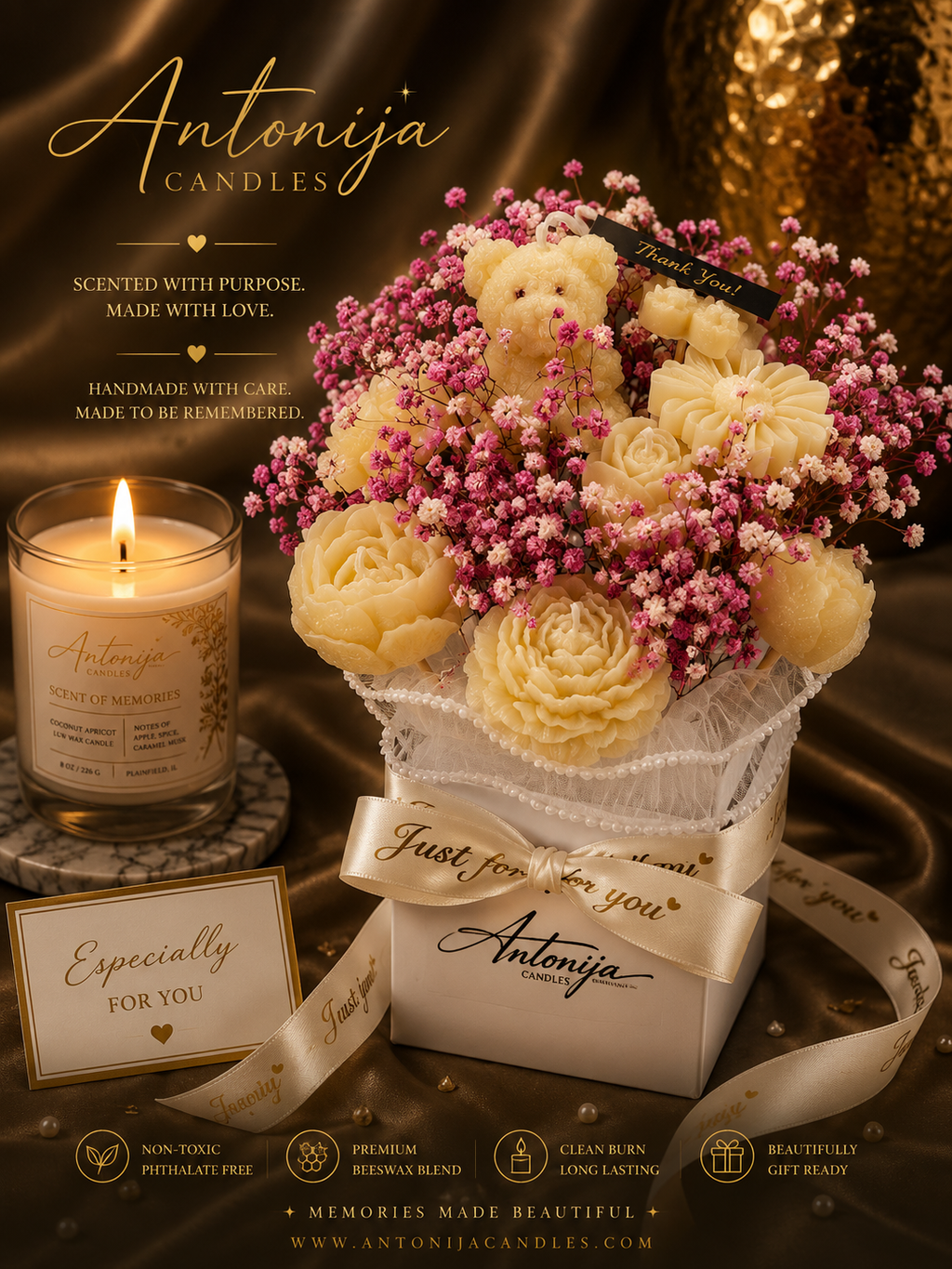BEESWAX CANDLE BOUQUET