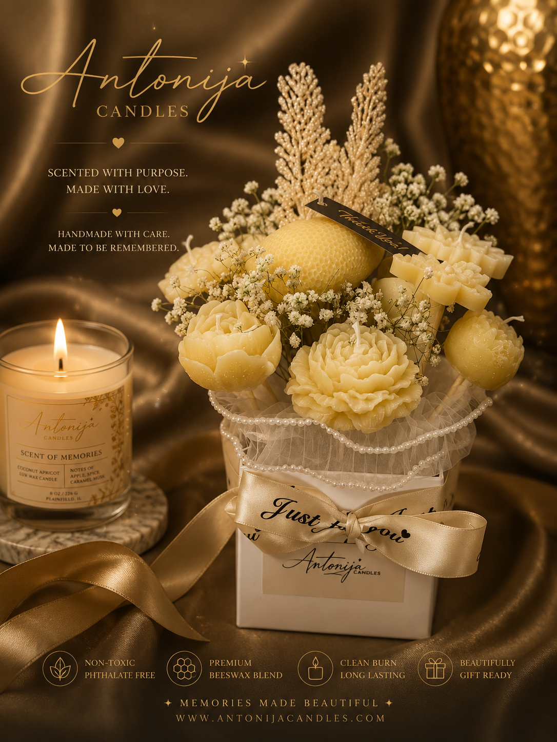 BEESWAX CANDLE BOUQUET