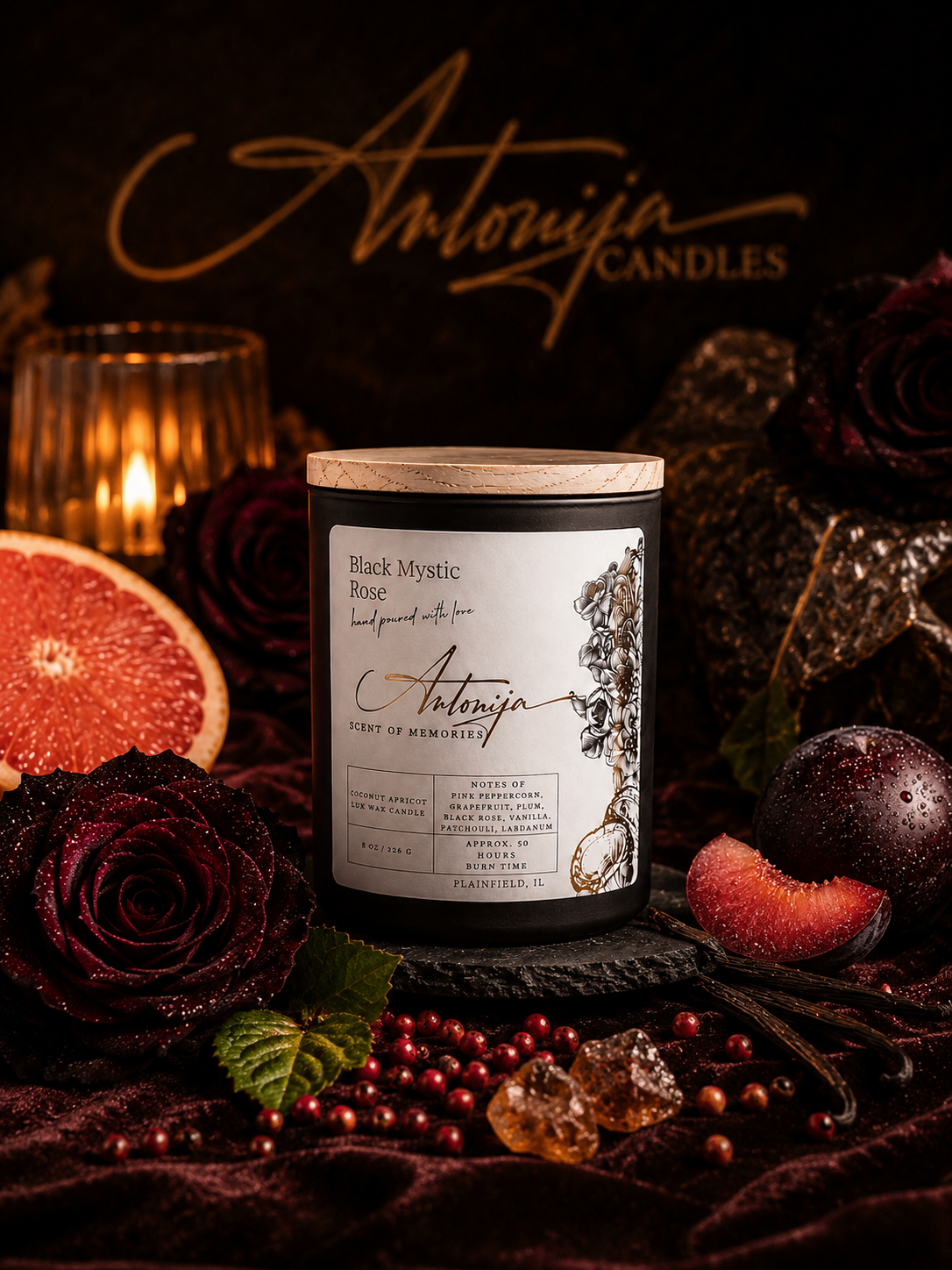 BLACK MYSTIC ROSE Candle