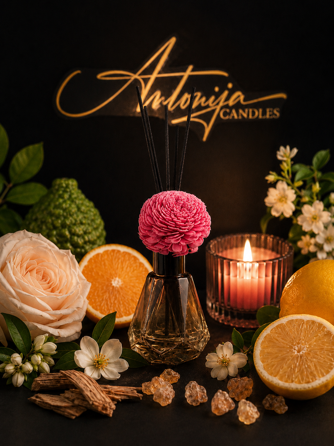 DIFFUSEUR À ROSEAUX | Parfum d'intérieur de luxe aux fleurs de bois de Sola