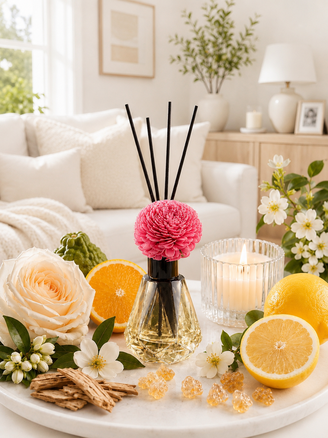 DIFFUSEUR À ROSEAUX | Parfum d'intérieur de luxe aux fleurs de bois de Sola