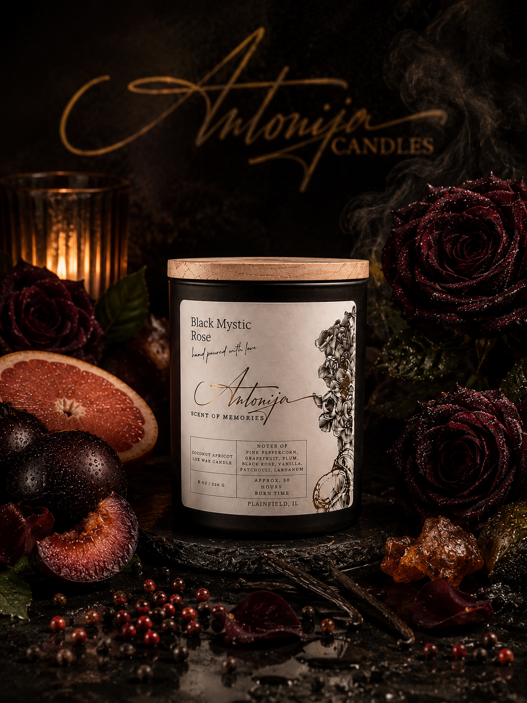 BLACK MYSTIC ROSE Candle