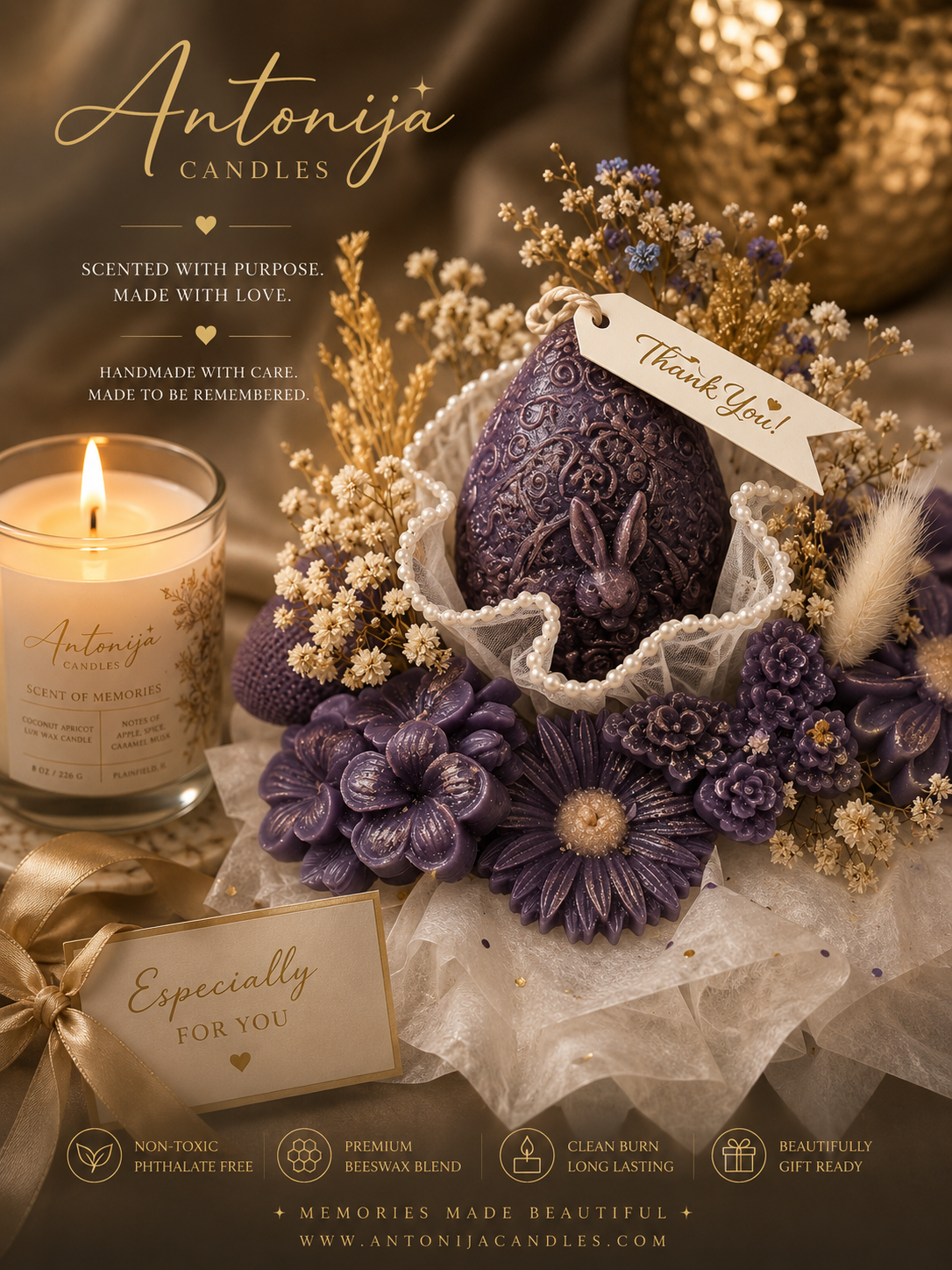 BEESWAX CANDLE BOUQUET