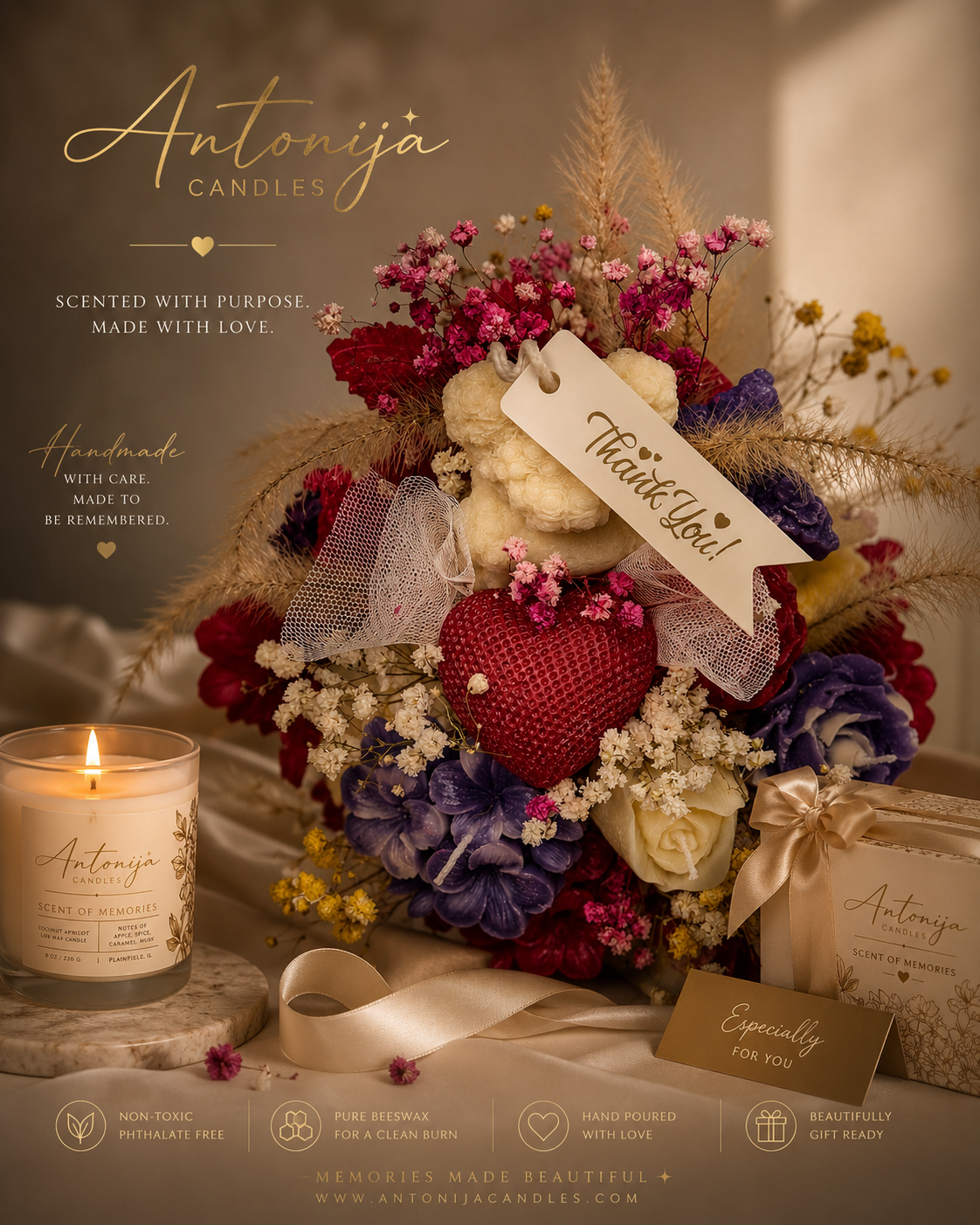 BEESWAX CANDLE BOUQUET