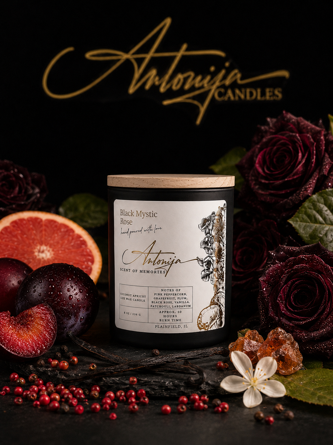 BLACK MYSTIC ROSE Candle