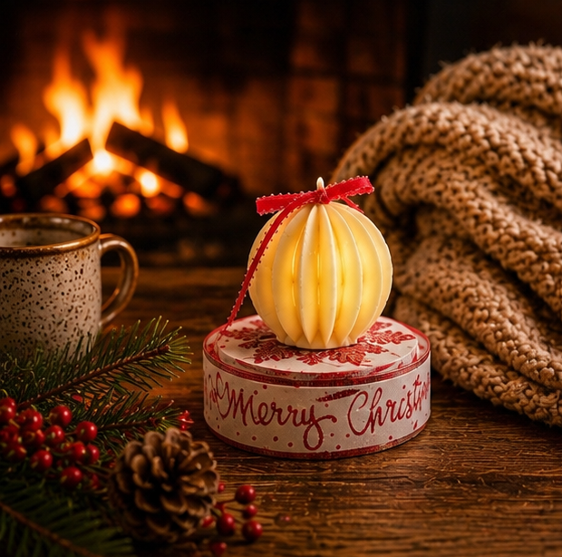 Christmas Ornament Beeswax Candle