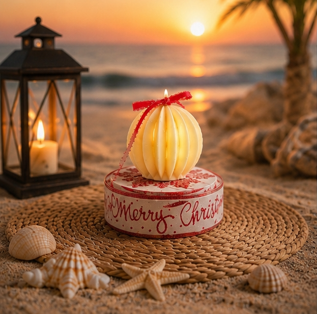 Christmas Ornament Beeswax Candle