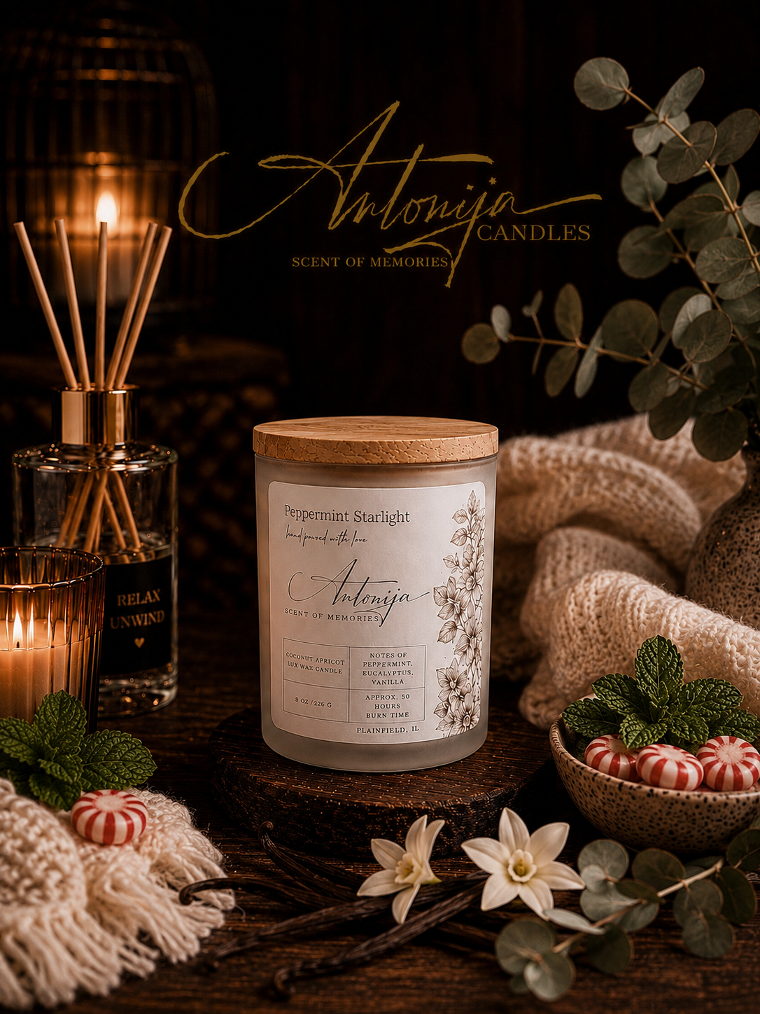 Bougie ÉTOILES À LA MENTHE POIVRÉE