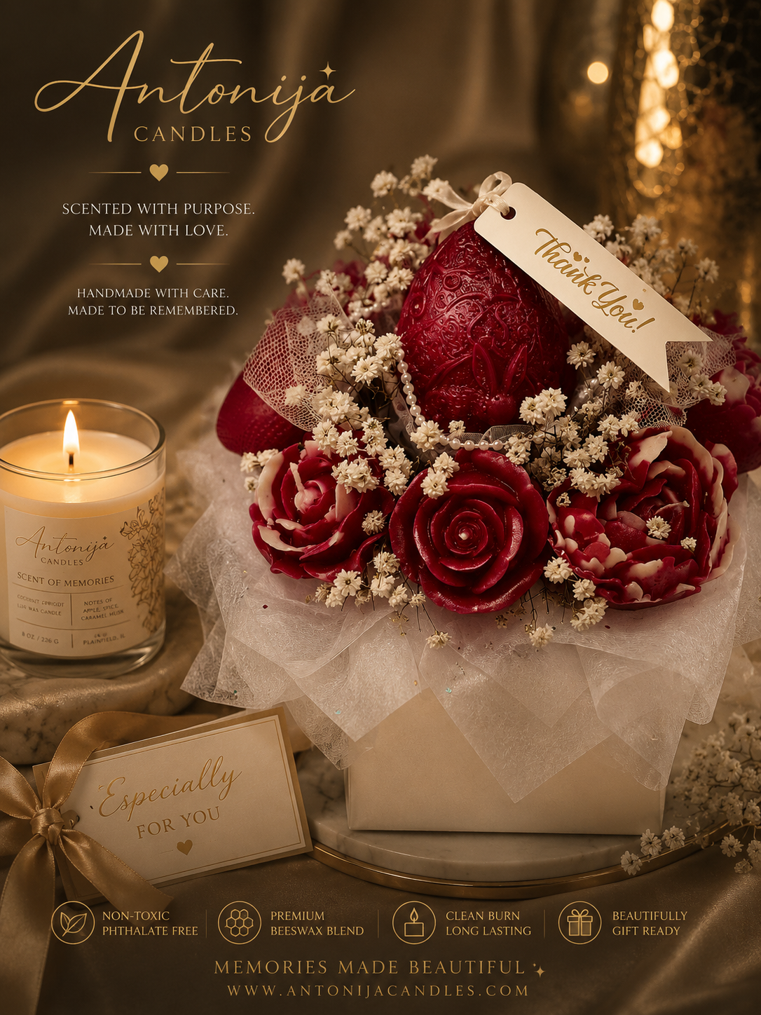 BEESWAX CANDLE BOUQUET