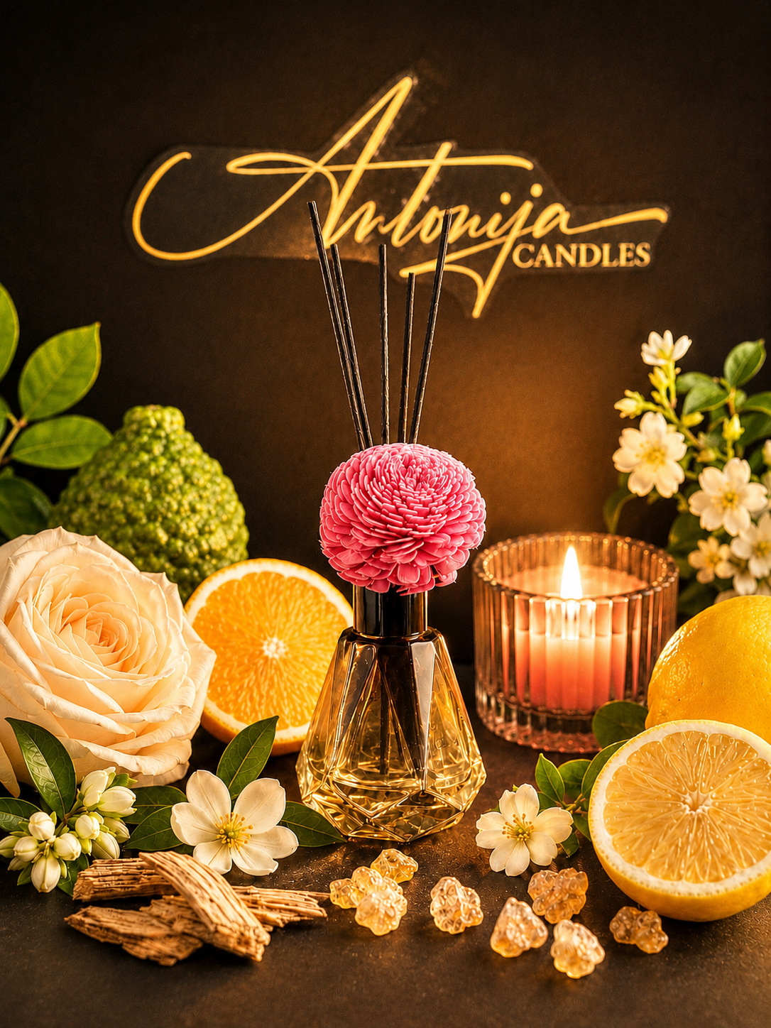 DIFFUSEUR À ROSEAUX | Parfum d'intérieur de luxe aux fleurs de bois de Sola