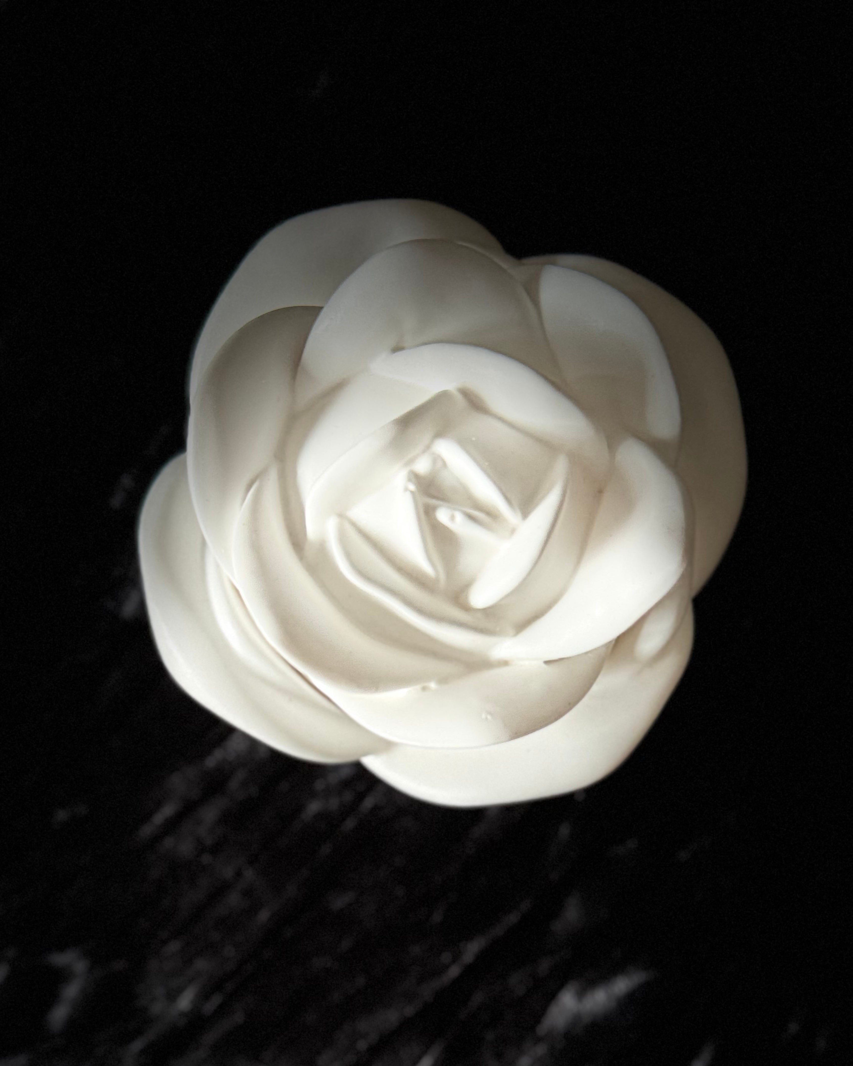 Candle in Rose Shaped Resin Reusable Vessel