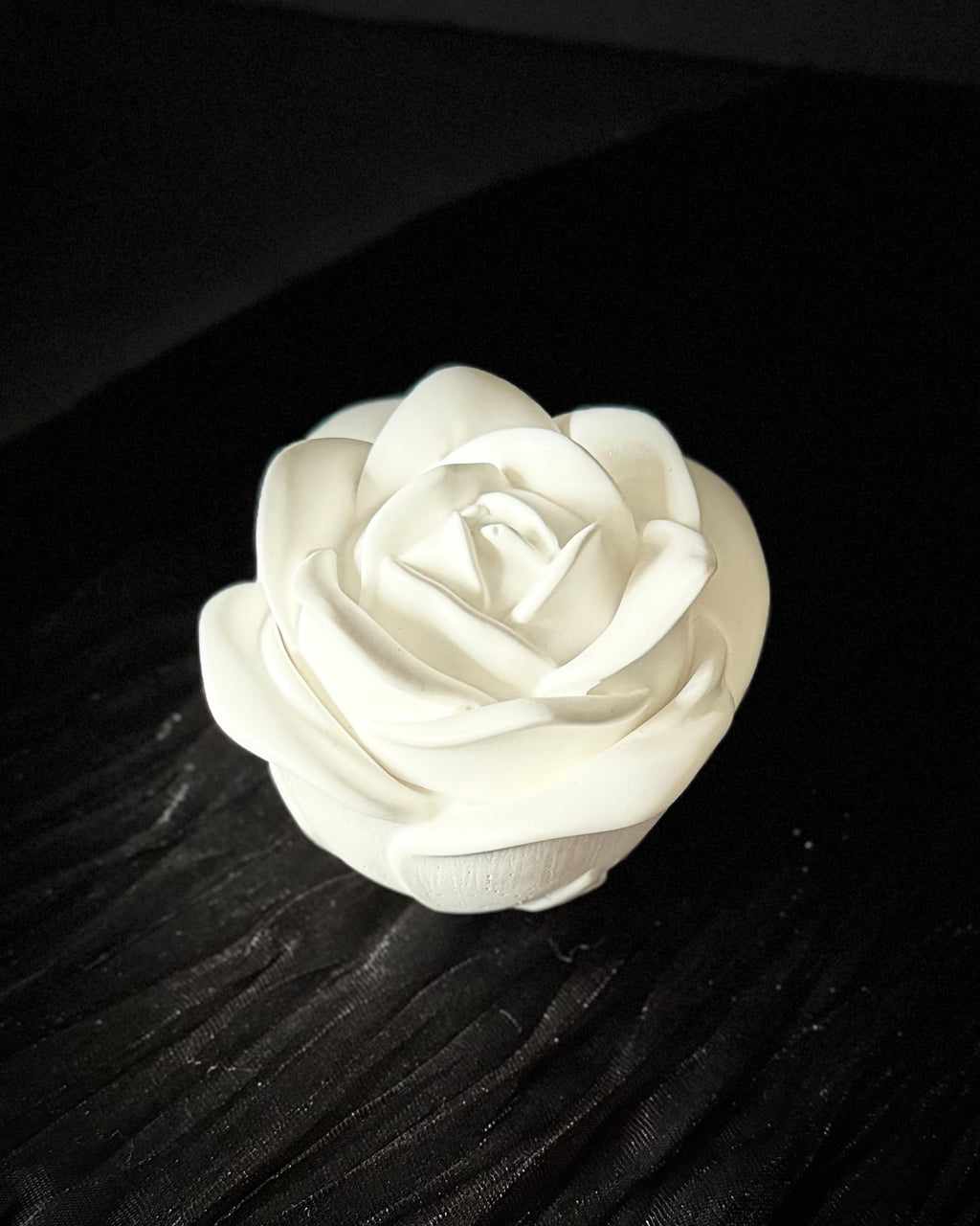 Candle in Rose Shaped Resin Reusable Vessel