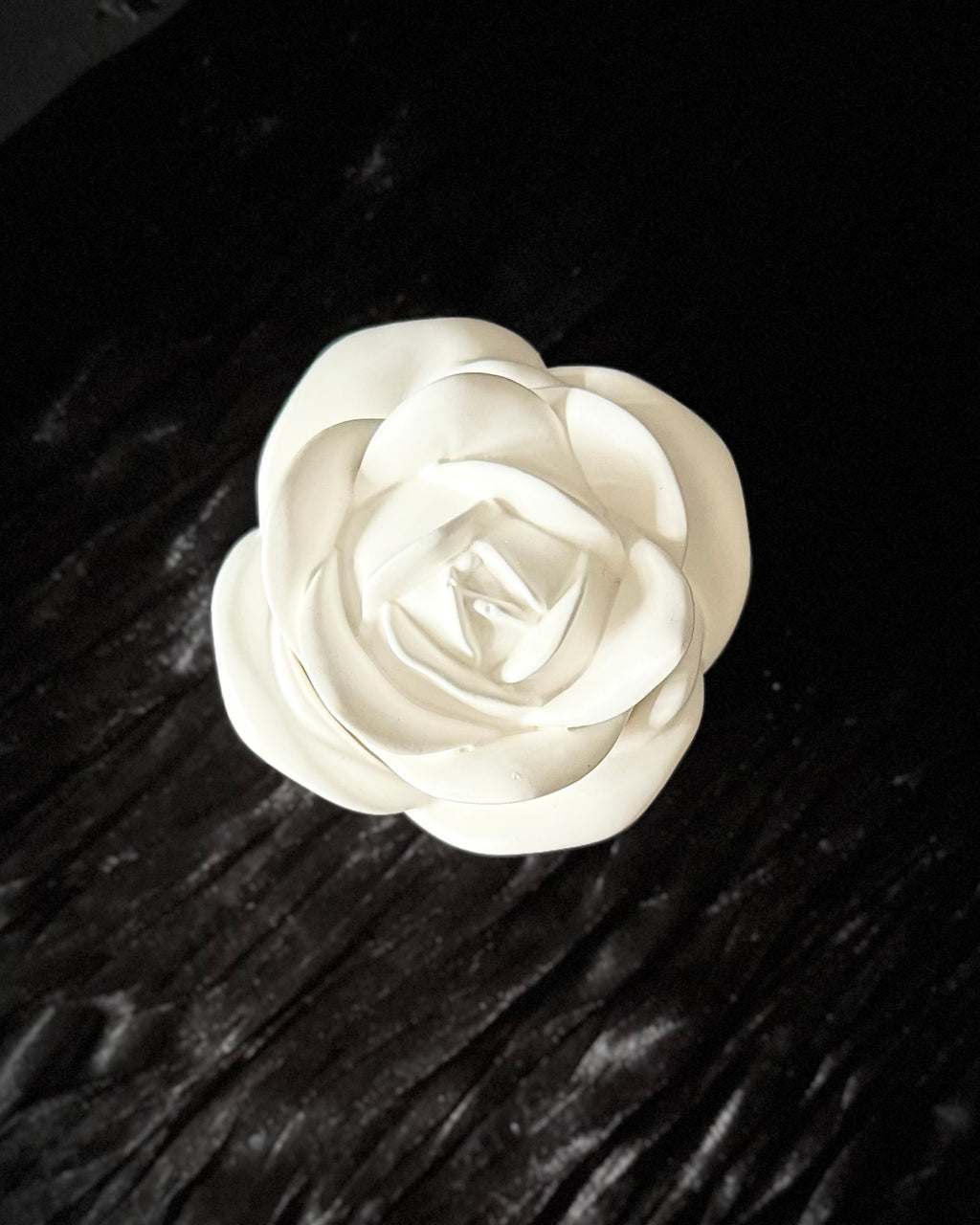 Candle in Rose Shaped Resin Reusable Vessel