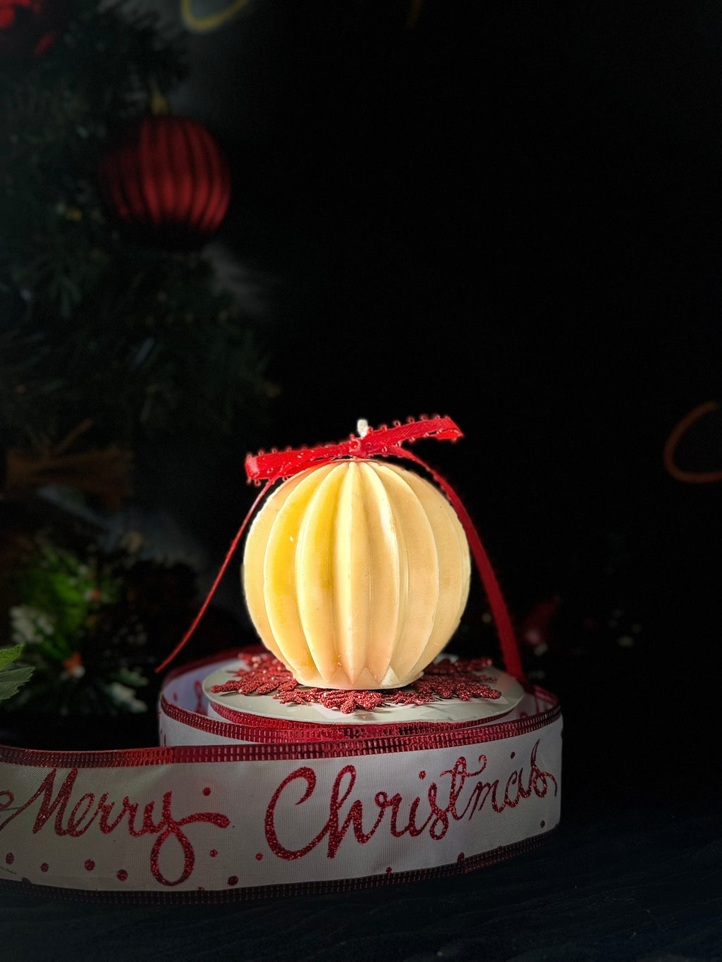 Christmas Ornament Beeswax Candle