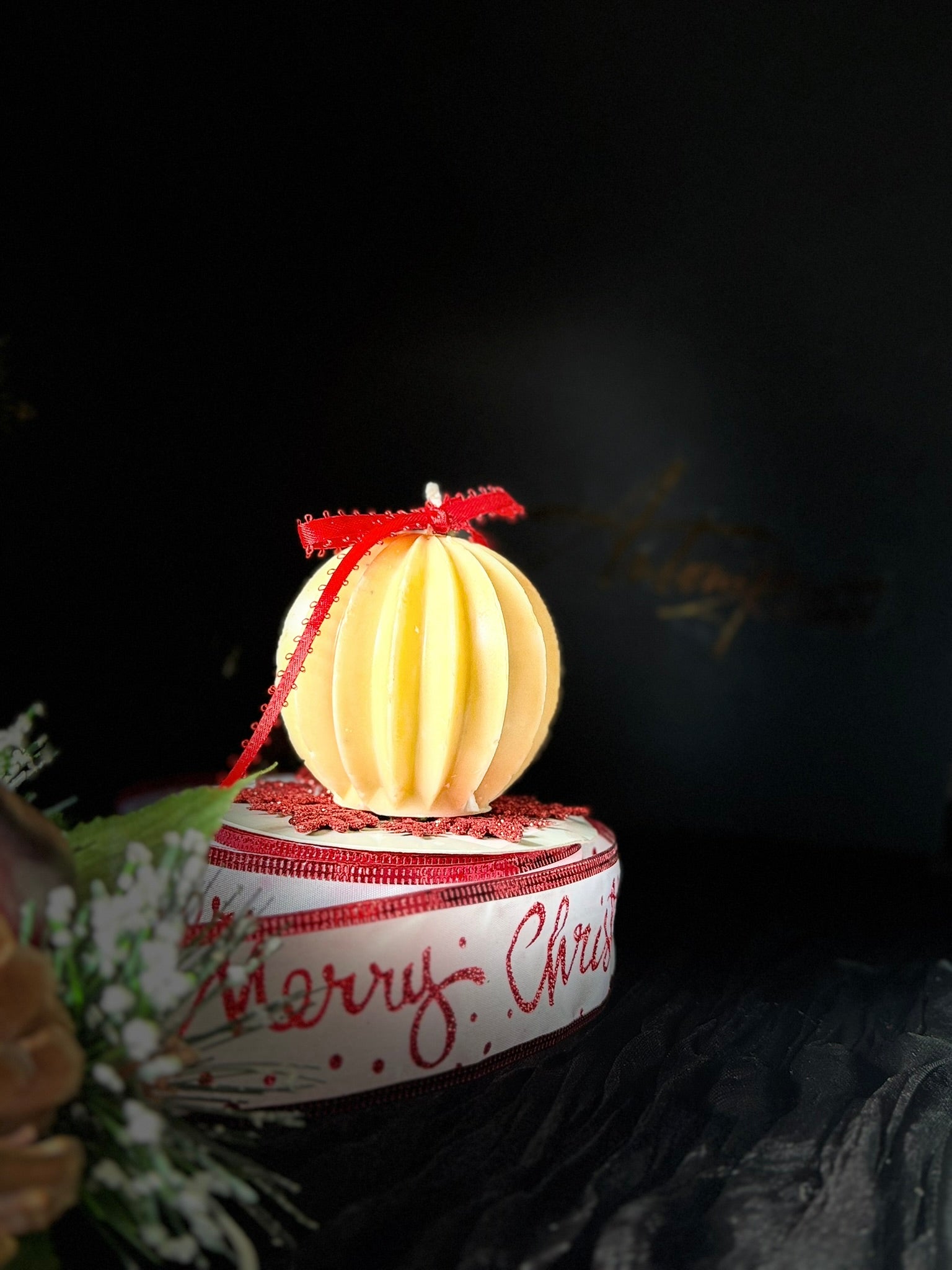 Christmas Ornament Beeswax Candle