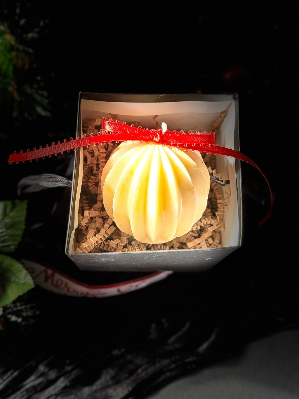 Christmas Ornament Beeswax Candle