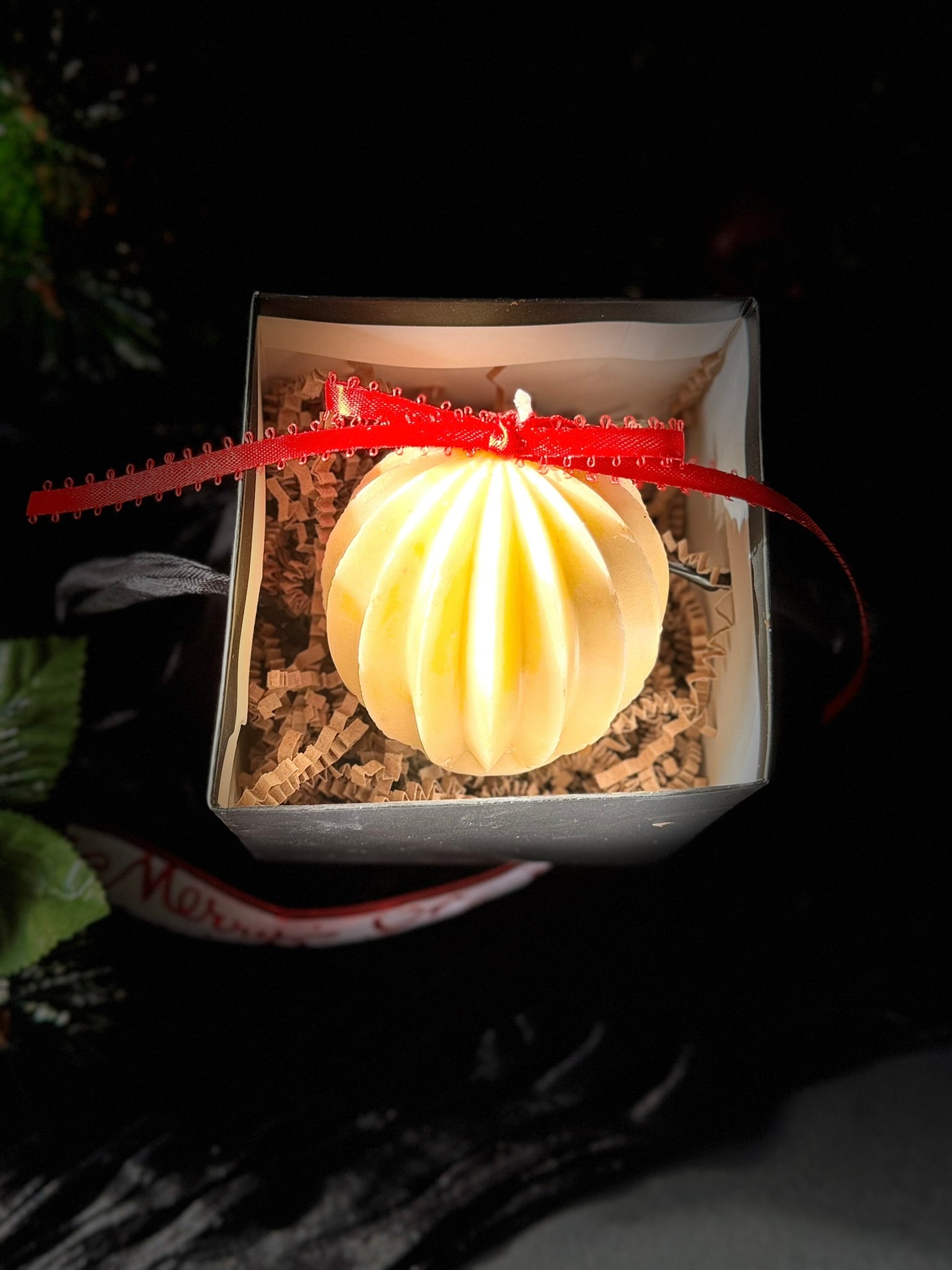 Christmas Ornament Beeswax Candle