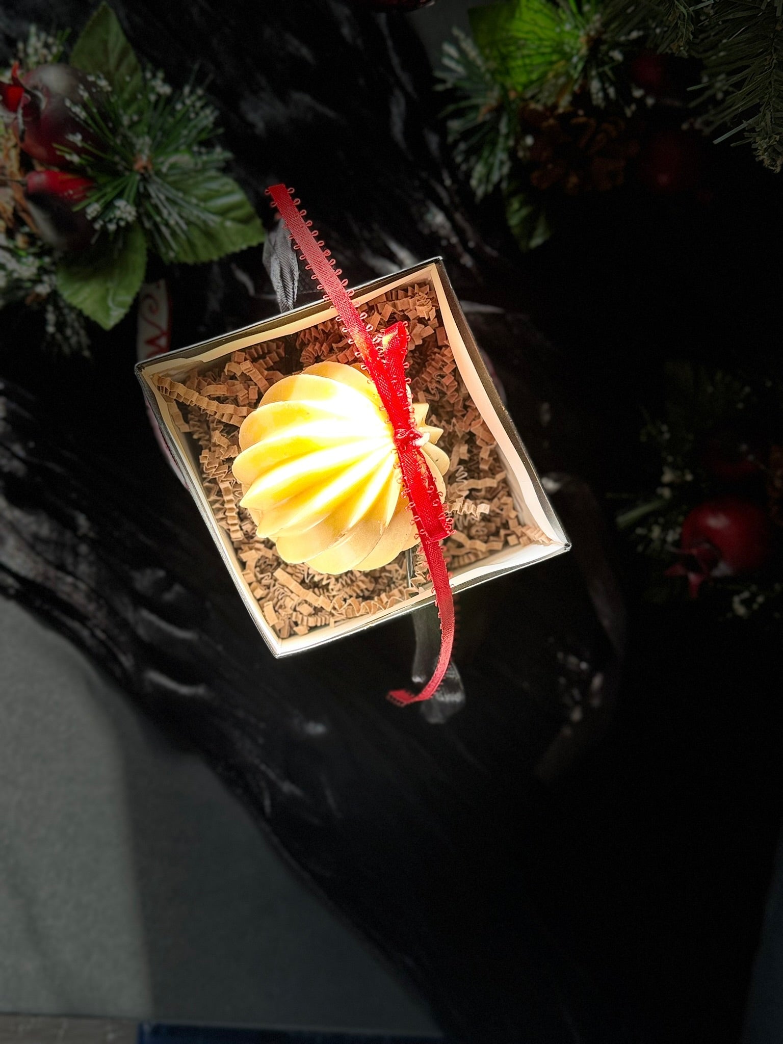 Christmas Ornament Beeswax Candle