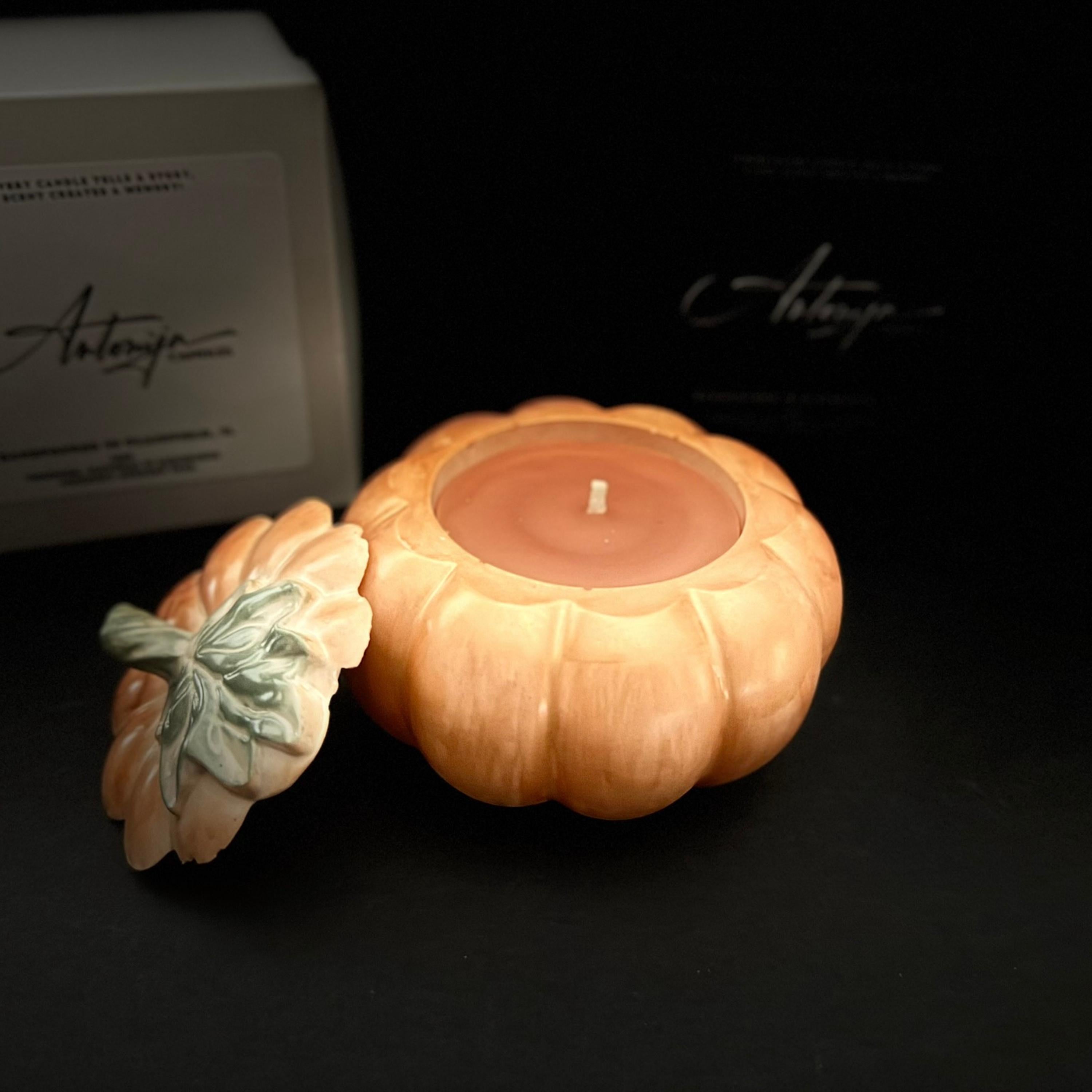 Pumpkin Candle Decor, Vessel, Storage - Resin, Natural Beeswax, Coconut-Apricot Wax, Custom Made, Pumpkin Resin Storage Box, Pumpkin Spice Candle, Fall Decor, Fall Candle