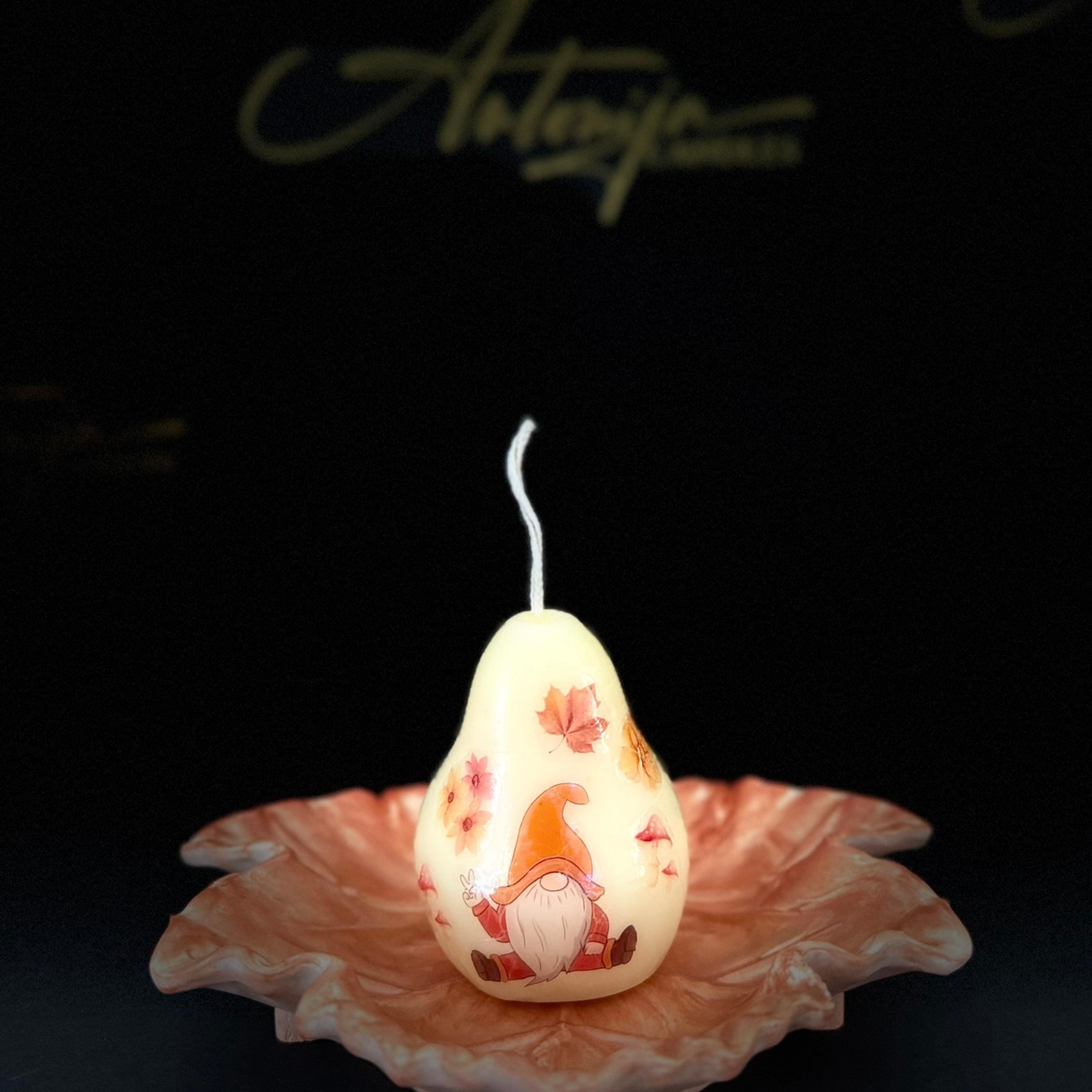 Beeswax Fruit Shaped Candles, Geometrical Scented Candle Shapes, Handmade Relaxation Gift Set, Pear, Cherries, Apple, Pumpkin, Sphere, Cube