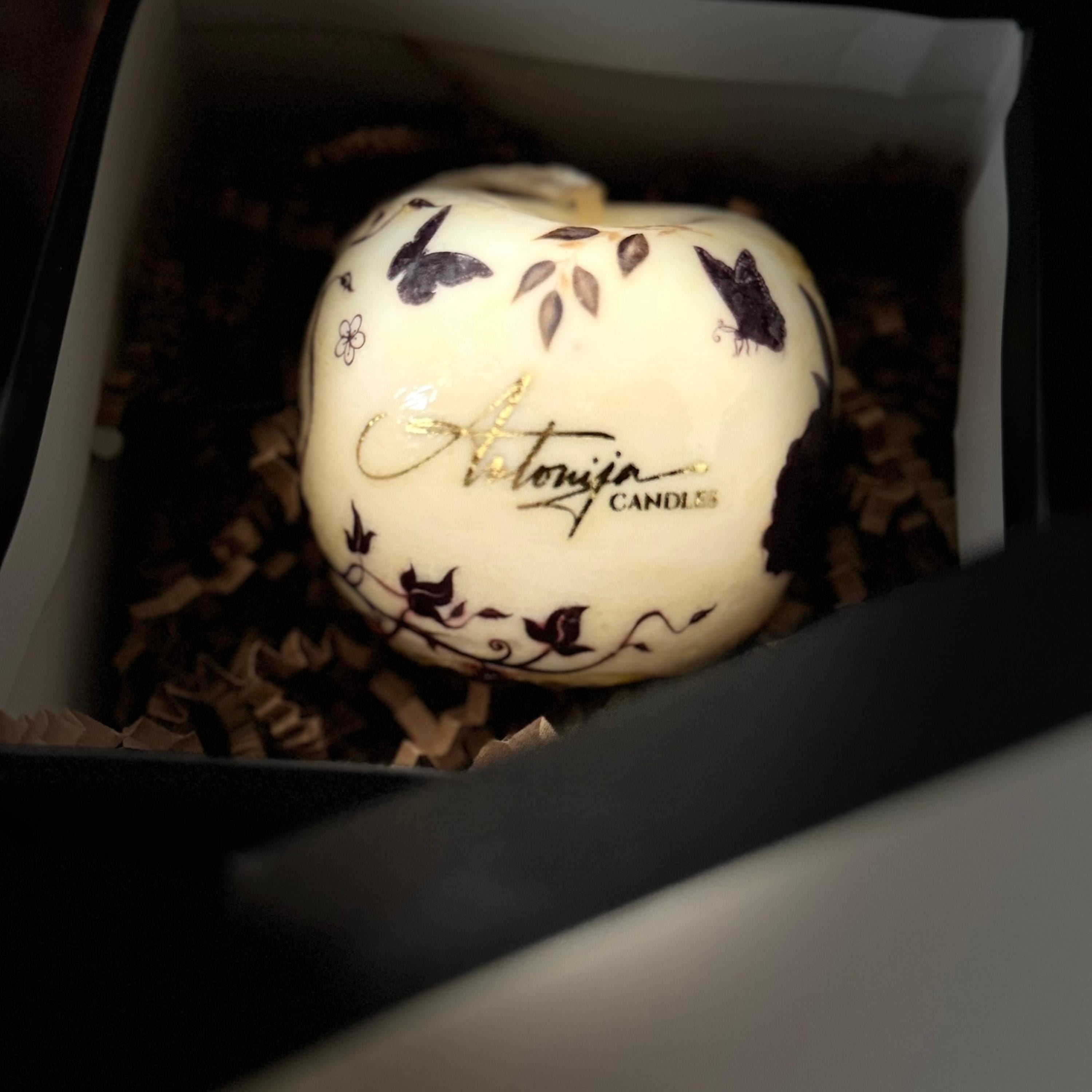 Beeswax Fruit Shaped Candles, Geometrical Scented Candle Shapes, Handmade Relaxation Gift Set, Pear, Cherries, Apple, Pumpkin, Sphere, Cube