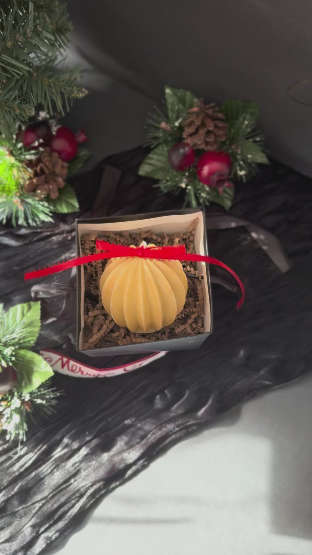 Christmas Ornament Beeswax Candle
