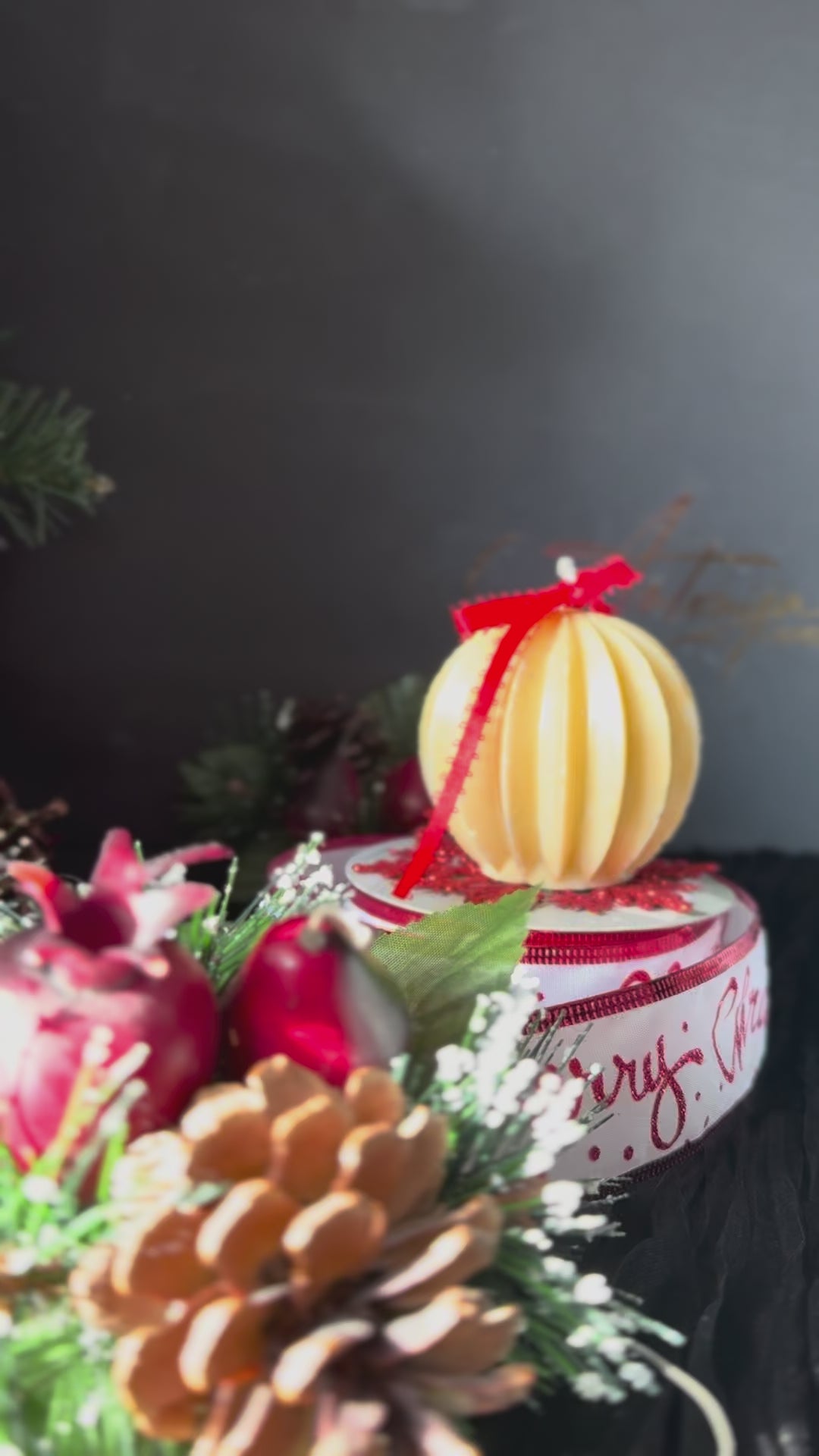 Christmas Ornament Beeswax Candle